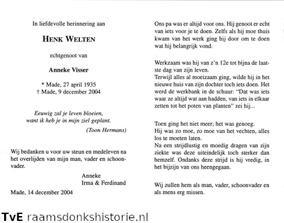 Henk Welten Anneke Visser