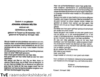 Johanna Adriana Welten Gerardus de Rooij