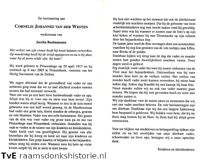 Cornelis Johannes van der Westen Jacoba Bastiaansen