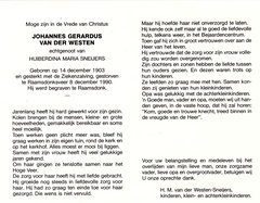 Johannes Gerardus van der Westen Huiberdina Maria Sneijers