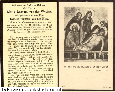 Maria Antonia van der Westen Cornelis Antonius van der Made
