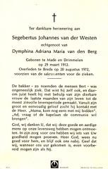 Segebertus Johannes van der Westen Dymphina Adriana Maria van den Berg