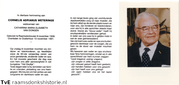 Cornelis Adrianus Weterings Catharina Maria Elisabeth van Dongen