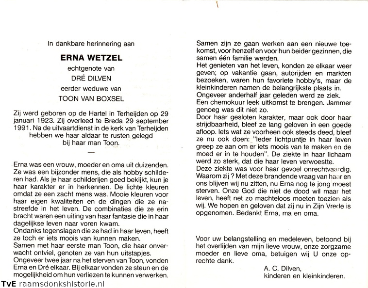 Erna Wetzel Dré Dilven Toon van Boxsel