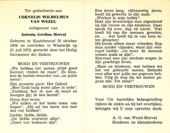 Cornelis Wilhelmus  van Wezel Antonia Gerdina Morval