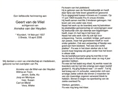 Geert van de Wiel Anneke van der Heyden
