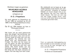 Wilhelmus Jacobus Wijngaarde A G J Poppelaars