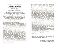 Adriana de Wijs Adrianus Snijders