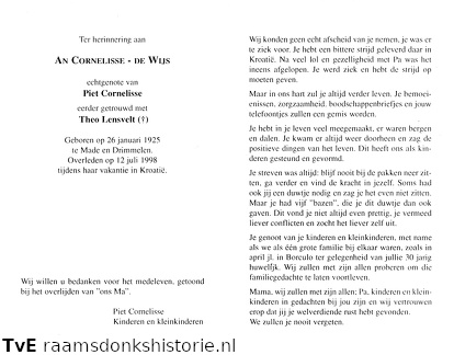 An de Wijs Piet Cornelisse Theo Lensvelt