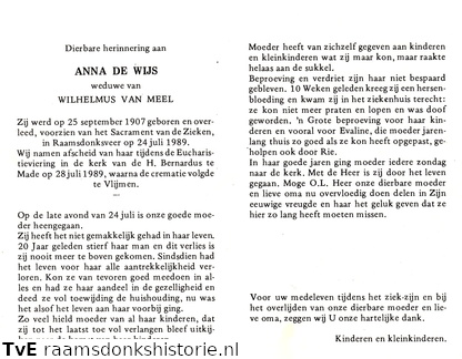 Anna de Wijs Wilhelmus van Meel