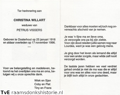 Christina Willart Petrus Vissers