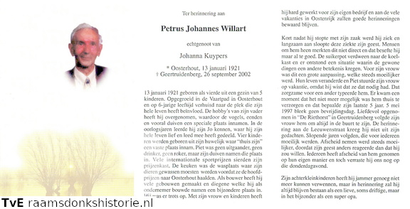 Petrus Johannes Willart Johanna Kuypers
