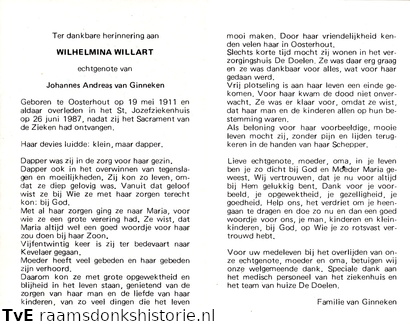 Wilhelmina Willart Johannes Andreas van Ginneken