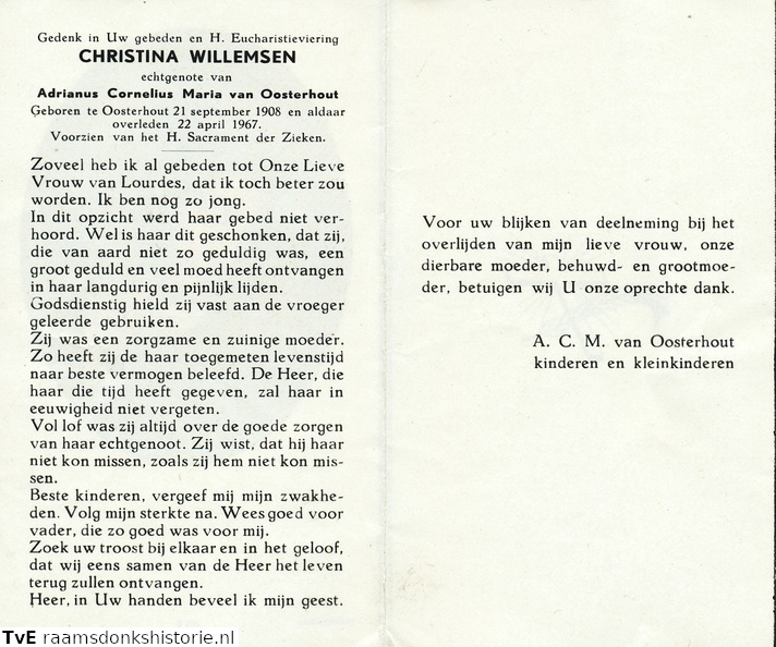 Christina Willemsen Adrianus Cornelius Maria van Oosterhout