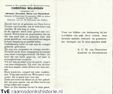 Christina Willemsen Adrianus Cornelius Maria van Oosterhout