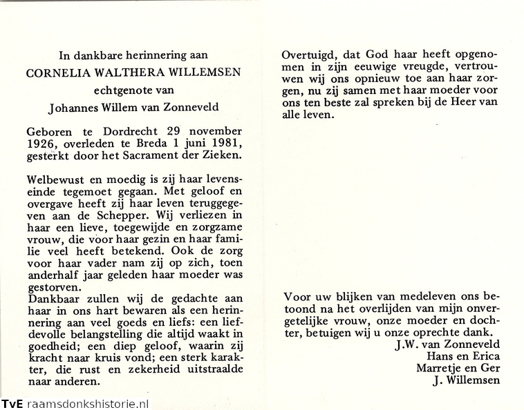 Cornelia Walthera Willemsen Johannes Willem van Zonneveld