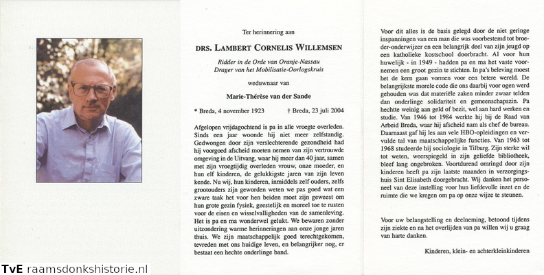 Lambert Cornelis Willemsen Marie Thérèse van der Sande