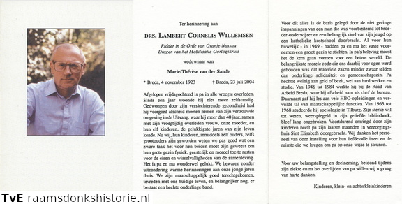 Lambert Cornelis Willemsen Marie Thérèse van der Sande