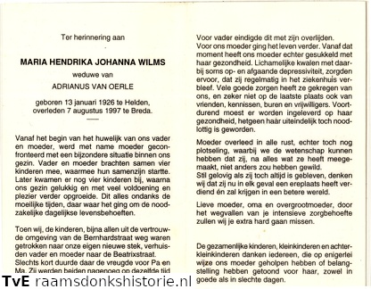 Maria Hendrika Johanna Wilms Adrianus van Oerle