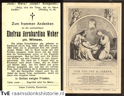 Bernhardina Wilmsen Johann Joseph Weber