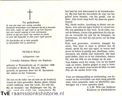Petrus Wils Cornelia Johanna Maria van Stiphout