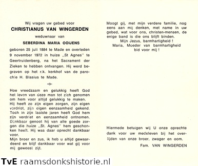 Christianus van Wingerden Seberdina Maria Ooijens