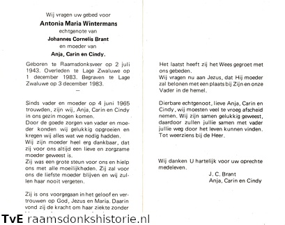 Antonia Maria Wintermans Johannes Cornelis Brant