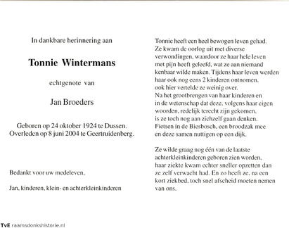 Tonnie Wintermans Jan Broeders