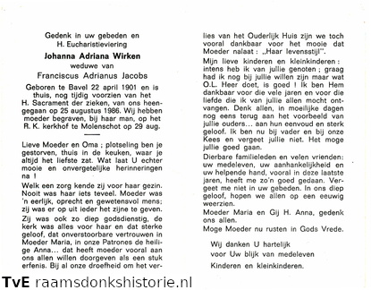 Johanna Adriana Wirken Franciscus Adrianus Jacobs