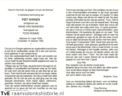 Piet Wirken (vr) Toos Romme Annie van Ginneken