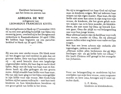 Adriana de Wit  Leonardus Franciscus Kivits