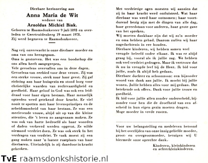 Anna Maria de Wit Arnoldus Michiel Bink