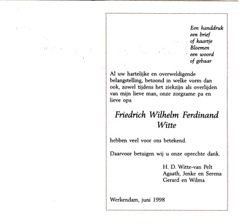 Friedrich Wilhelm Ferdinand Witte H.D. van Pelt