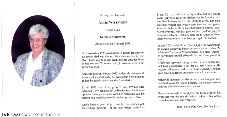 Annie Witteveen Gerrit Verweijmeren