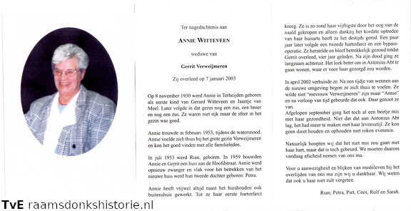 Annie Witteveen  Gerrit Verweijmeren