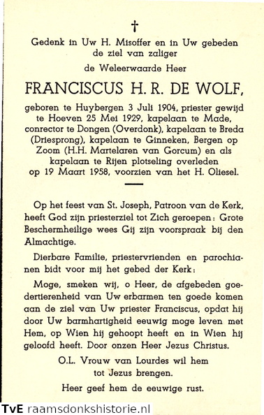 Franciscus H.R. de Wolf priester