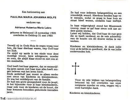 Paulina Maria Johanna Wolfs Adrianus Hubertus Maria Labro