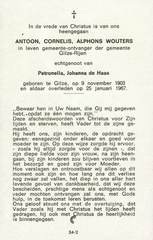 Antoon Cornelis Alphons Wouters Petronella Johanna de Haas