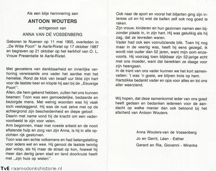 Antoon Wouters  Anna van de Vossenberg