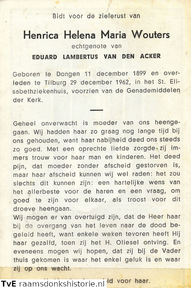 Henrica Helena Maria Wouters  Eduard Lambertus van den Acker