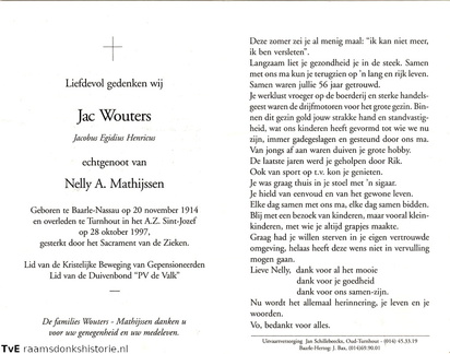 Jacobus Egidius Henricus Wouters Nelly A Mathijssen