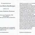 Johanna Maria Zandbergen Johannes Hubertus Koreman