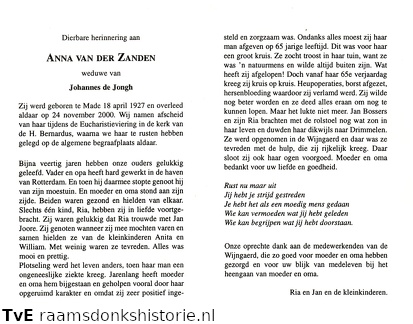 Anna van der Zanden Johannes de Jongh