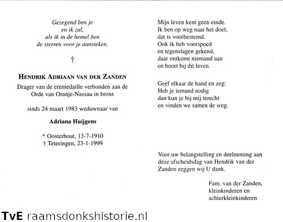 Hendrik Adriaan van der Zanden Adriana Huijgens