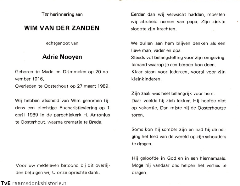 Wim van der Zanden Adrie Nooyen
