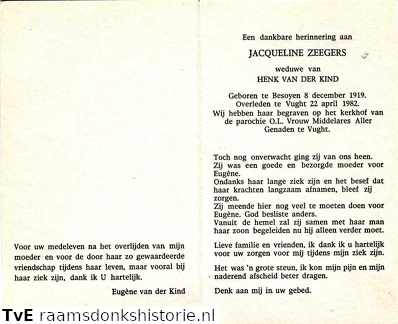 Jacqueline Zeegers Henk van der Kind