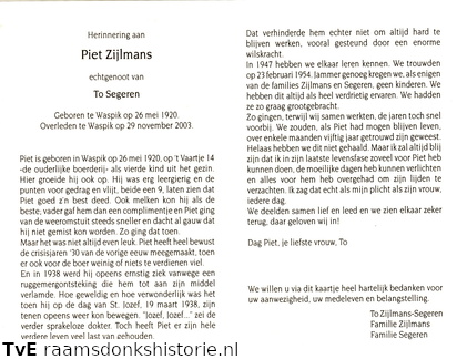 Piet Zijlmans To Segeren