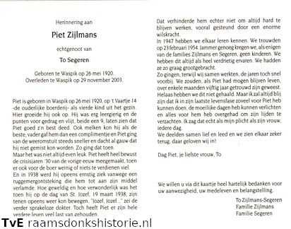 Piet Zijlmans  To Segeren