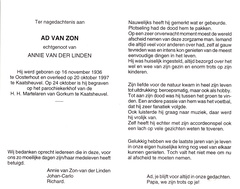 Ad van Zon  Annie van der Linden