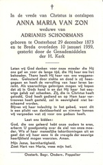 Anna Maria van Zon Adrianus Schoormans